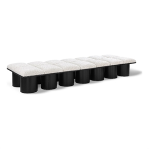 Meridian Furniture Pavilion Cream Boucle Fabric Bench