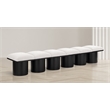 Meridian Furniture Pavilion Cream Boucle Fabric Bench