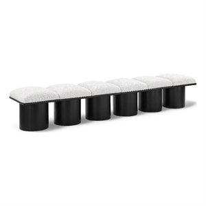Meridian Furniture Pavilion Cream Boucle Fabric Bench