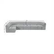Meridian Furniture Ollie Grey Boucle Fabric Modular Sectional