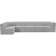 Meridian Furniture Ollie Grey Boucle Fabric Modular Sectional