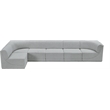 Meridian Furniture Ollie Grey Boucle Fabric Modular Sectional