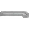 Meridian Furniture Ollie Grey Boucle Fabric Modular Sectional