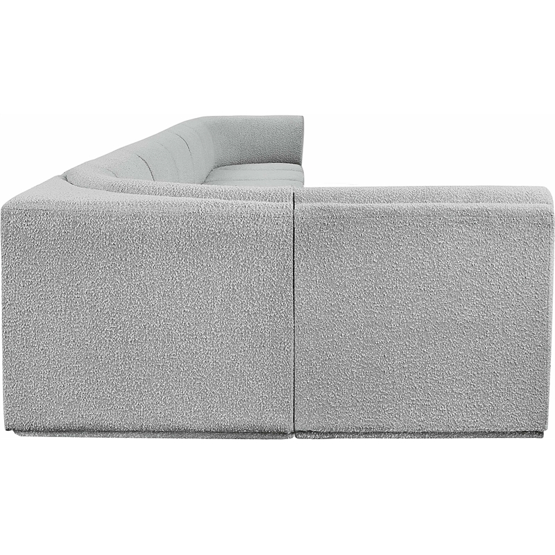Meridian Furniture Ollie Grey Boucle Fabric Modular Sectional