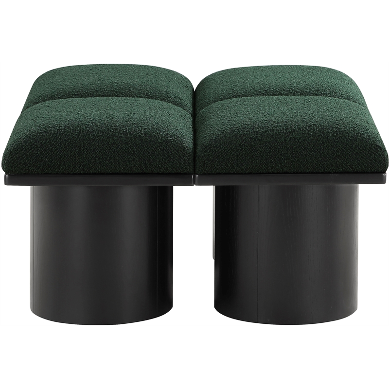 Meridian Furniture Pavilion Green Boucle Fabric Bench