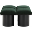 Meridian Furniture Pavilion Green Boucle Fabric Bench
