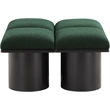 Meridian Furniture Pavilion Green Boucle Fabric Bench