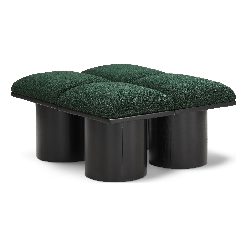 Meridian Furniture Pavilion Green Boucle Fabric Bench