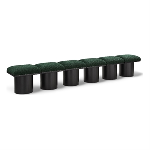 Meridian Furniture Pavilion Green Boucle Fabric Bench