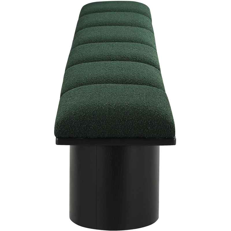 Meridian Furniture Pavilion Green Boucle Fabric Bench