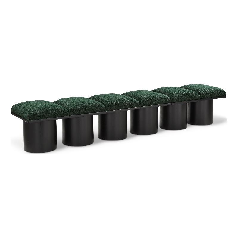 Meridian Furniture Pavilion Green Boucle Fabric Bench