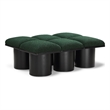 Meridian Furniture Pavilion Green Boucle Fabric Bench