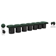 Meridian Furniture Pavilion Green Boucle Fabric Bench
