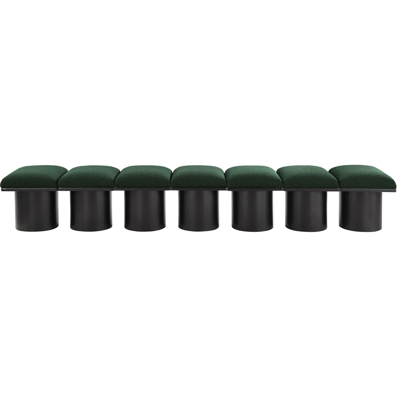 Meridian Furniture Pavilion Green Boucle Fabric Bench