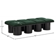 Meridian Furniture Pavilion Green Boucle Fabric Bench