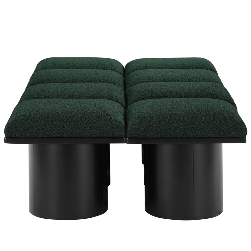 Meridian Furniture Pavilion Green Boucle Fabric Bench