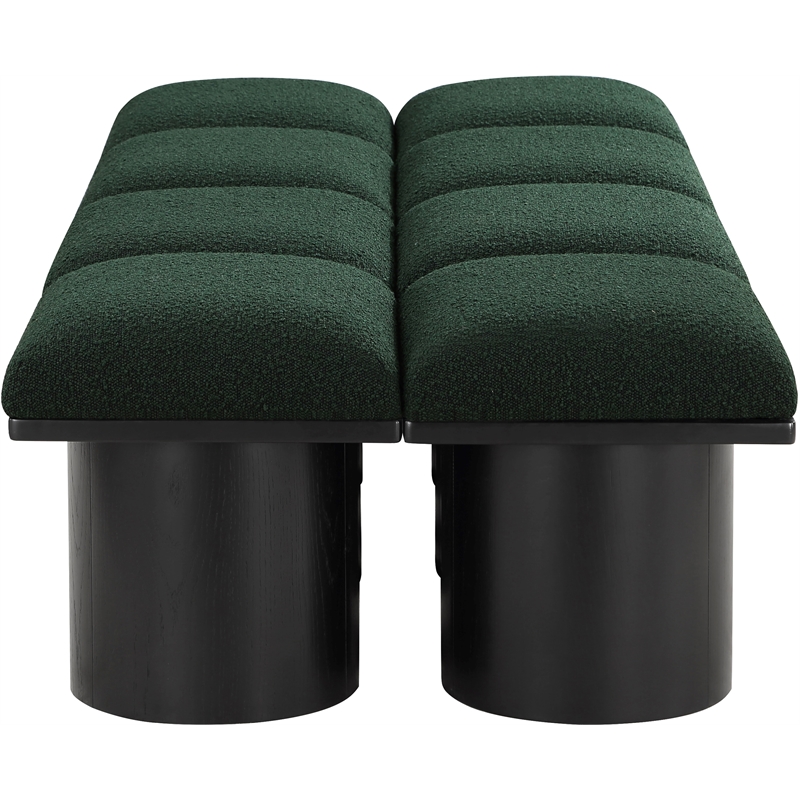 Meridian Furniture Pavilion Green Boucle Fabric Bench