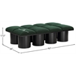 Meridian Furniture Pavilion Green Boucle Fabric Bench