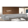 Meridian Furniture Ollie Grey Boucle Fabric Modular Sectional