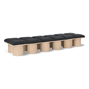 Meridian Furniture Pavilion Black Boucle Fabric Bench
