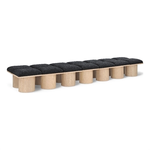 Meridian Furniture Pavilion Black Boucle Fabric Bench