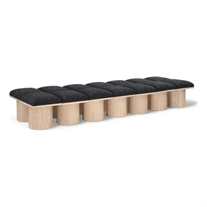 Meridian Furniture Pavilion Black Boucle Fabric Bench