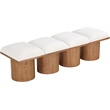 Meridian Furniture Pavilion Cream Boucle Fabric Bench