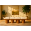Meridian Furniture Pavilion Cream Boucle Fabric Bench
