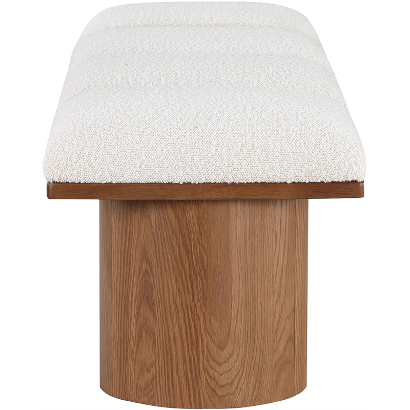 Meridian Furniture Pavilion Cream Boucle Fabric Bench