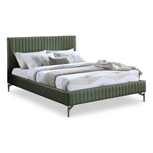 Meridian Furniture Gallo Green Vegan Leather Queen Bed