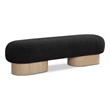 Meridian Furniture Robertson Black Boucle Fabric Bench