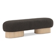 Meridian Furniture Robertson Brown Boucle Fabric Bench