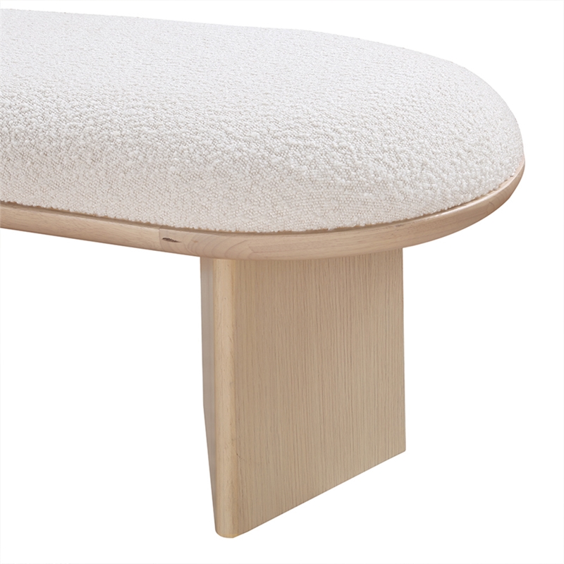 Meridian Furniture Wilshire Cream Boucle Fabric Bench