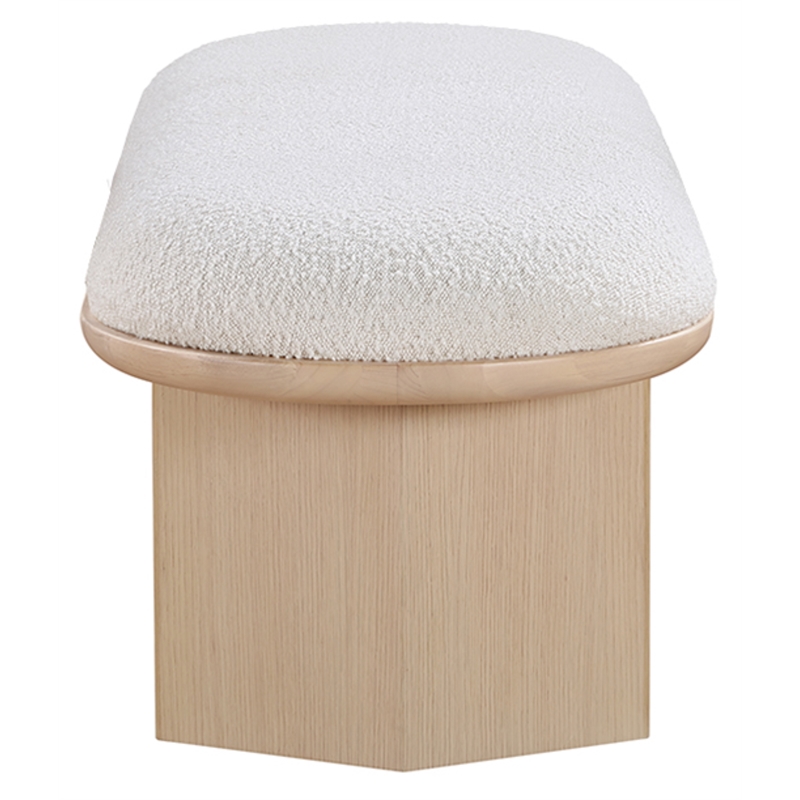 Meridian Furniture Wilshire Cream Boucle Fabric Bench