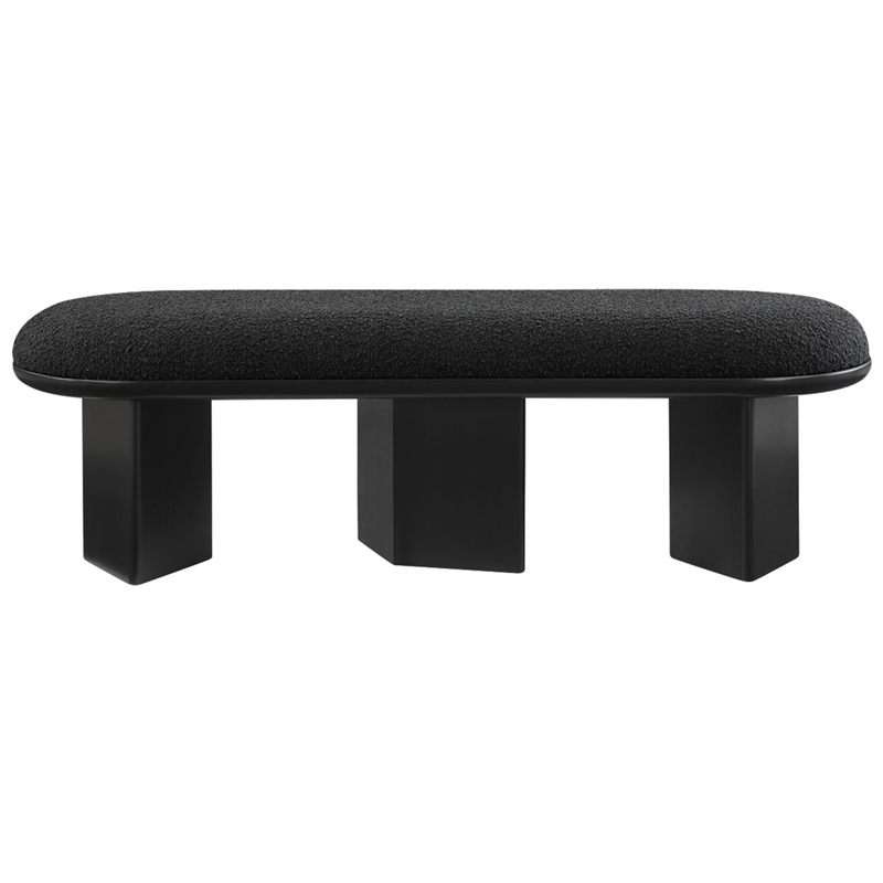 Meridian Furniture Wilshire Black Boucle Fabric Bench