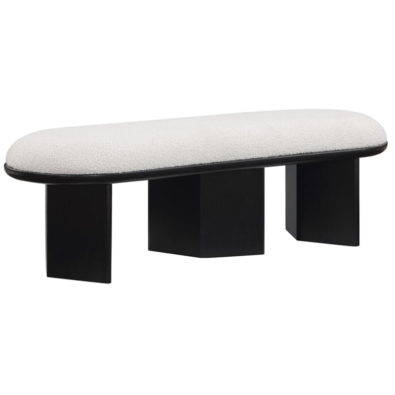 Meridian Furniture Wilshire Cream Boucle Fabric Bench