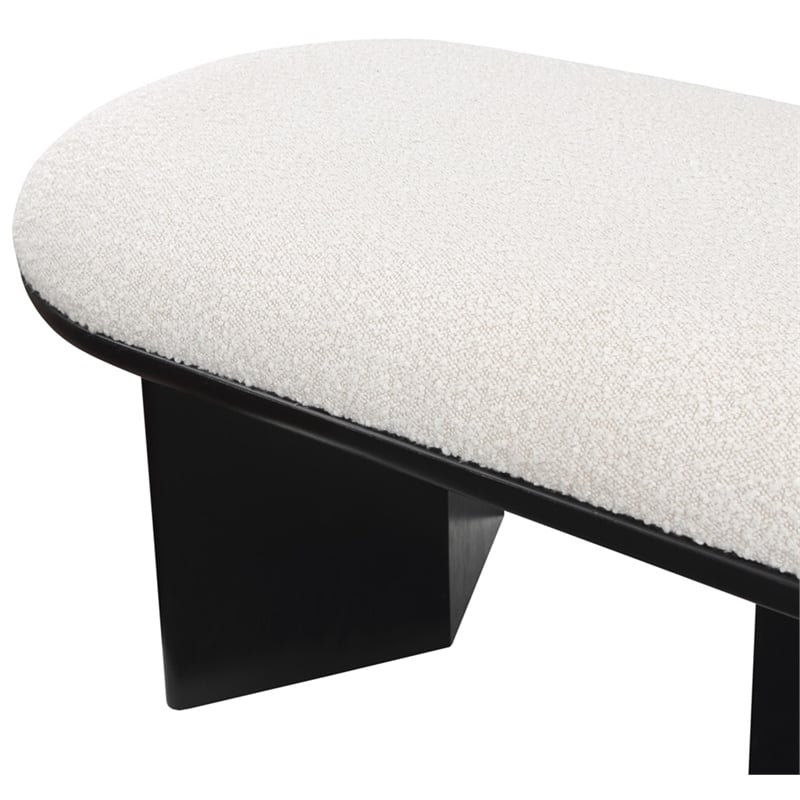 Meridian Furniture Wilshire Cream Boucle Fabric Bench