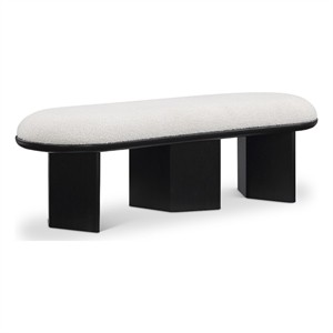 Meridian Furniture Wilshire Cream Boucle Fabric Bench