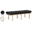 Meridian Furniture Landon Black Vegan Leather Bench