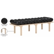 Meridian Furniture Landon Black Vegan Leather Bench