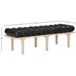 Meridian Furniture Landon Black Vegan Leather Bench