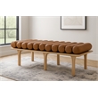 Meridian Furniture Landon Cognac Vegan Leather Bench