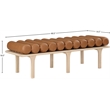 Meridian Furniture Landon Cognac Vegan Leather Bench