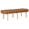 Meridian Furniture Landon Cognac Vegan Leather Bench