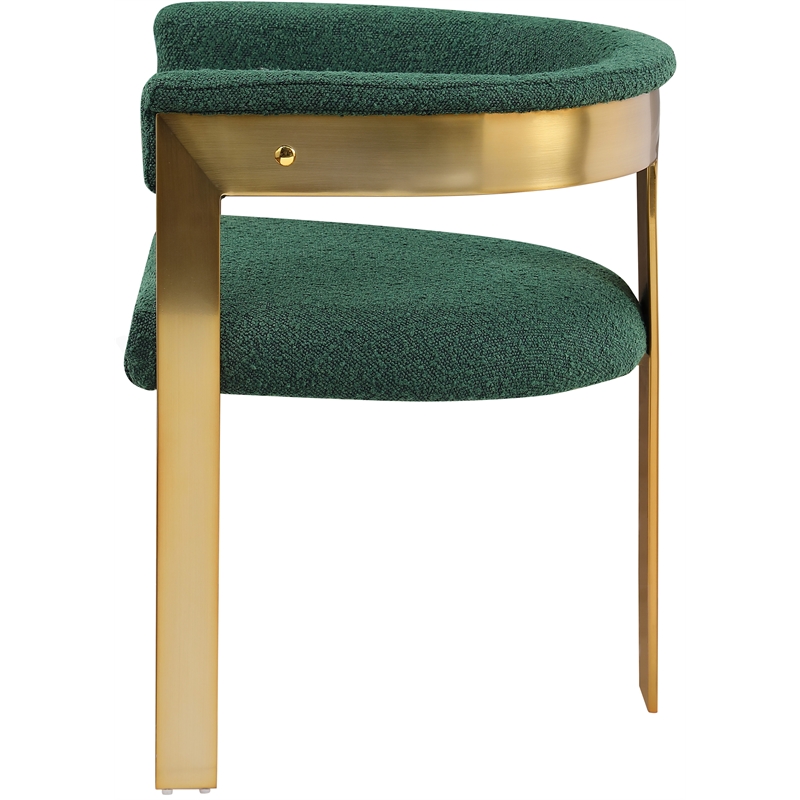 Meridian Furniture Romeo Green Boucle Fabric Dining Chair (Set of 2)