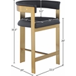 Meridian Furniture Romeo Black Vegan Leather Counter Stool (Set of 2)
