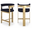 Meridian Furniture Romeo Navy Boucle Fabric Counter Stool (Set of 2)