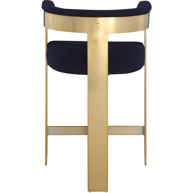 Meridian Furniture Romeo Navy Boucle Fabric Counter Stool (Set of 2)