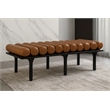 Meridian Furniture Landon Cognac Vegan Leather Bench