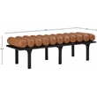 Meridian Furniture Landon Cognac Vegan Leather Bench